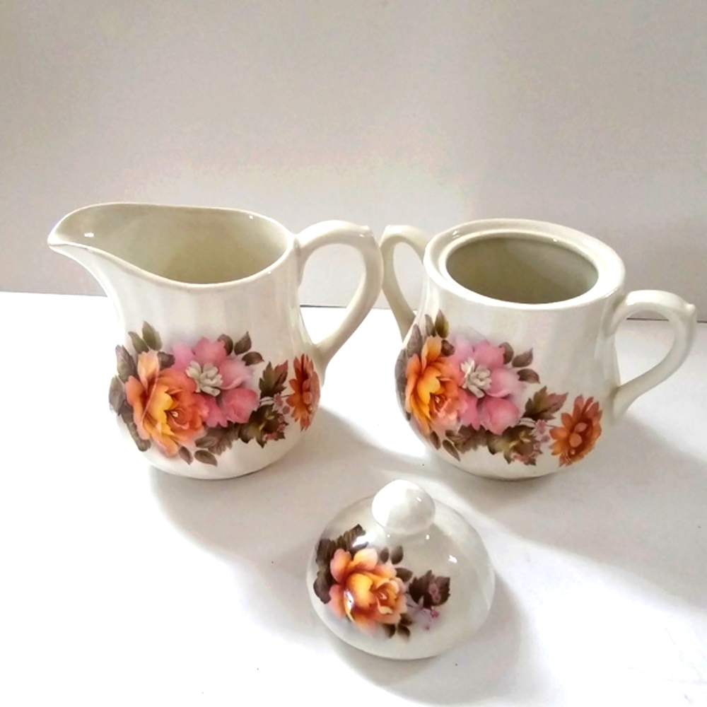 Cream and Sugar dish Vintage Royal Grafton two handle rare made in England